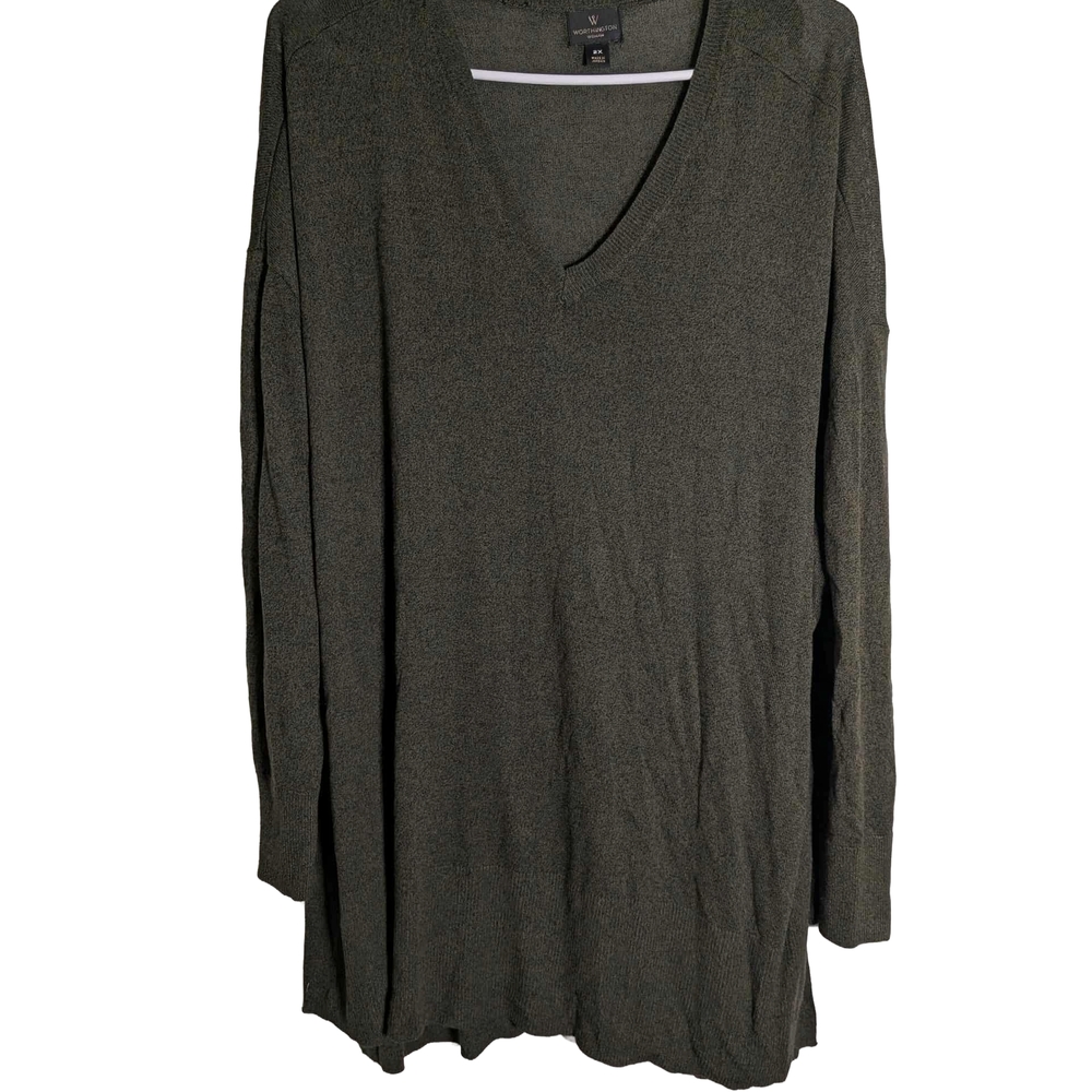 Worthington Deep Green V-Neck Sweater